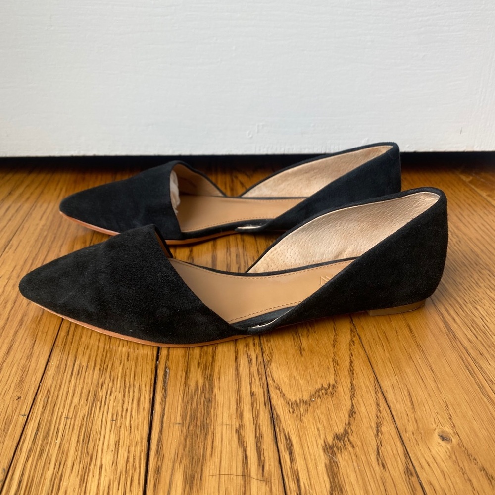 J. Crew Zoe d’Orsay Black Suede flats size 6.5